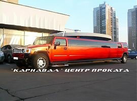Красный лимузин Хаммер H2 напрокат в Екатеринбурге